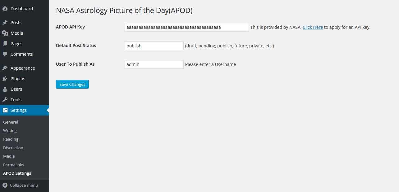 This screenshot shows the settings page of this plugin.