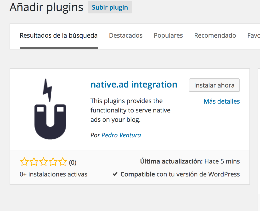 Busca el plugin en el directorio de WordPress.