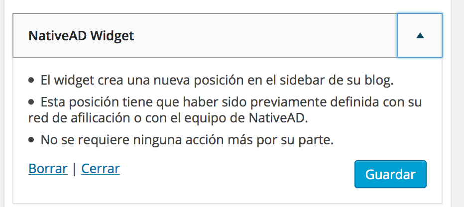 Incluye el widget en area sidebar de tu template.