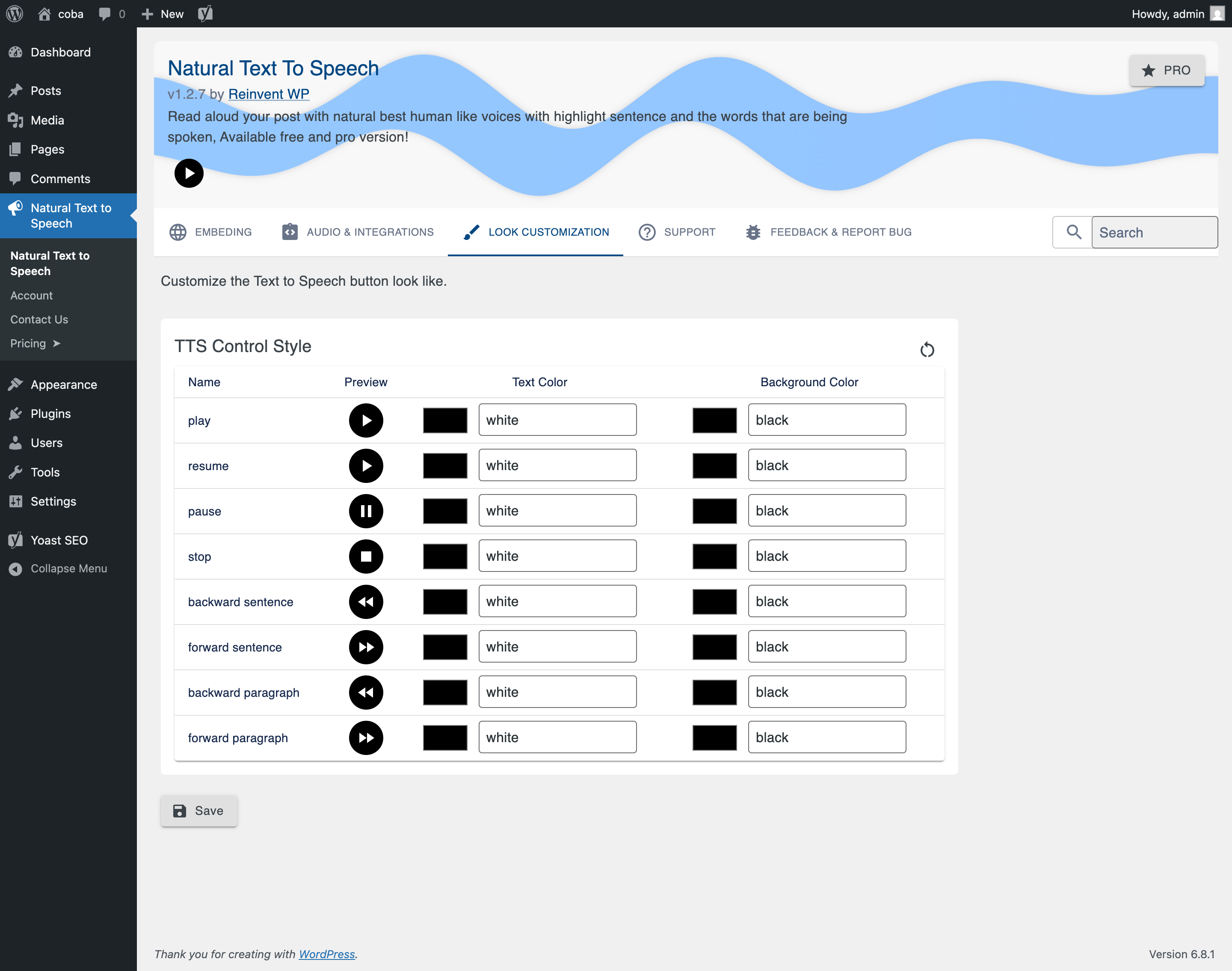 Setting Page: Audio & Integration PRO Version - Integrate with TTS API like OpenAI, ElevenLabs, and Google Cloud Text To Speech