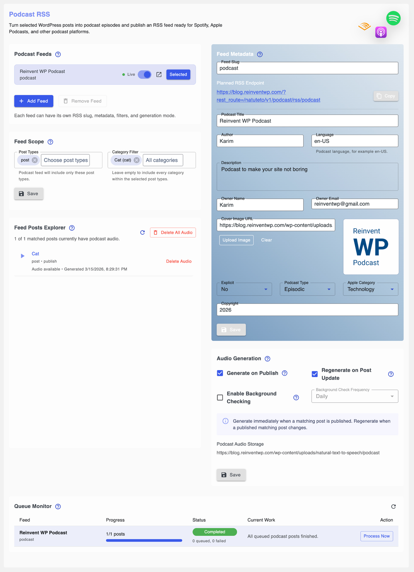Backup & Restore and Error Logging