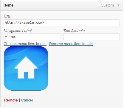 Uploaded image on nav menu item's edit screen