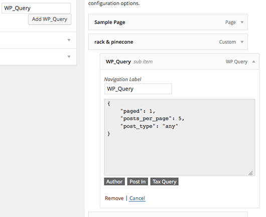 UI for adding common query parameters