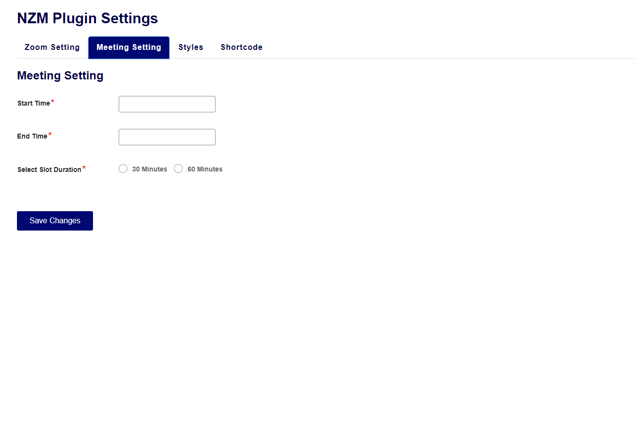 NZM upcoming meeting list screen.