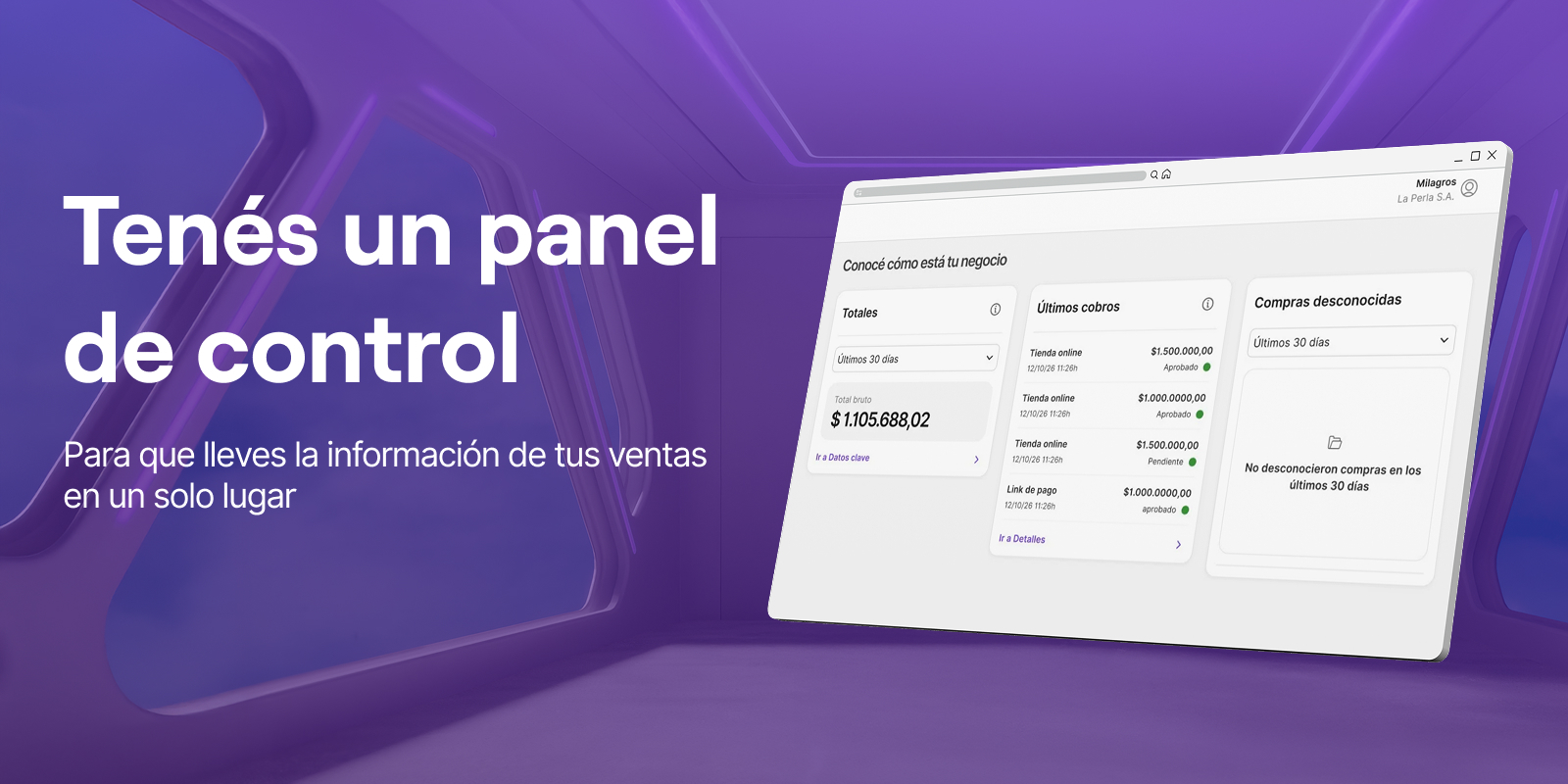 Llevá la información de tus ventas en un solo lugar.