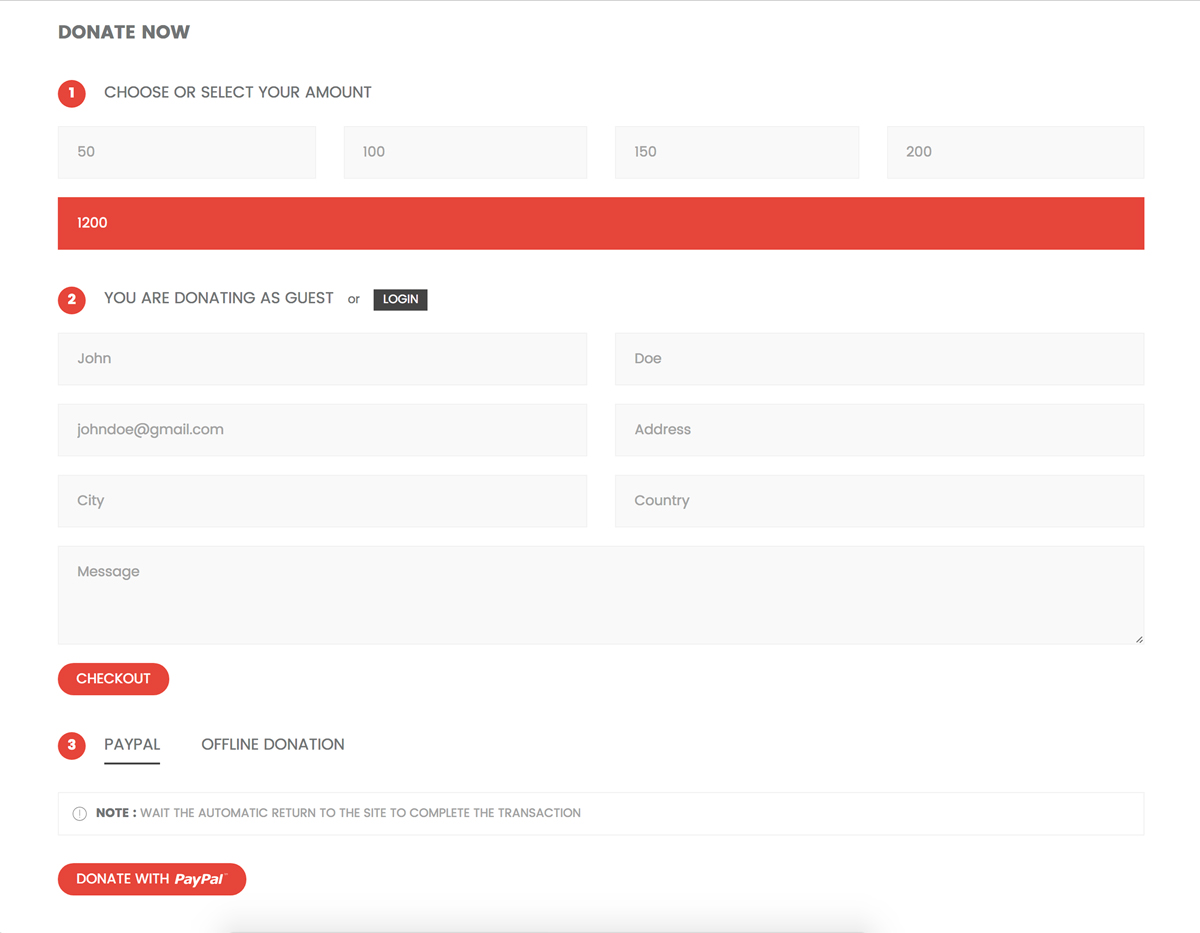 Donation form
