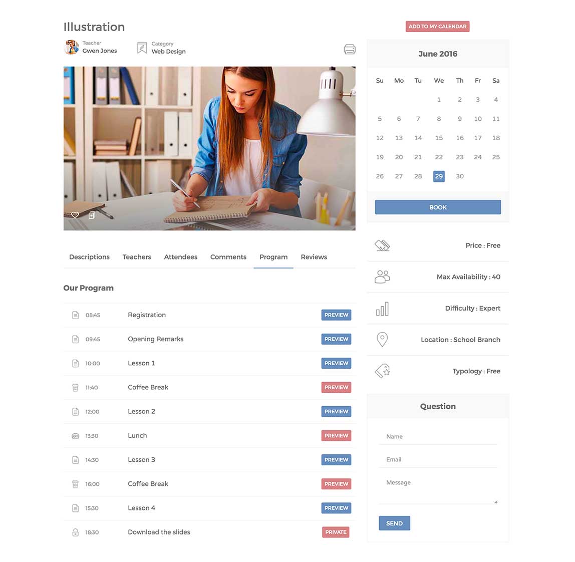 Single course page - documents