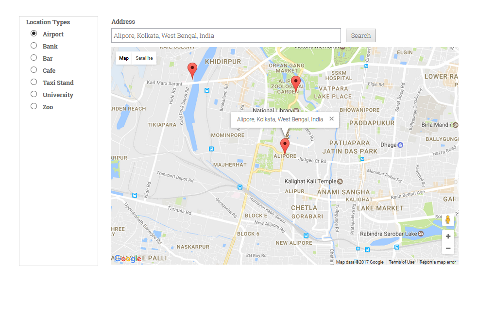 Frontend Search page.