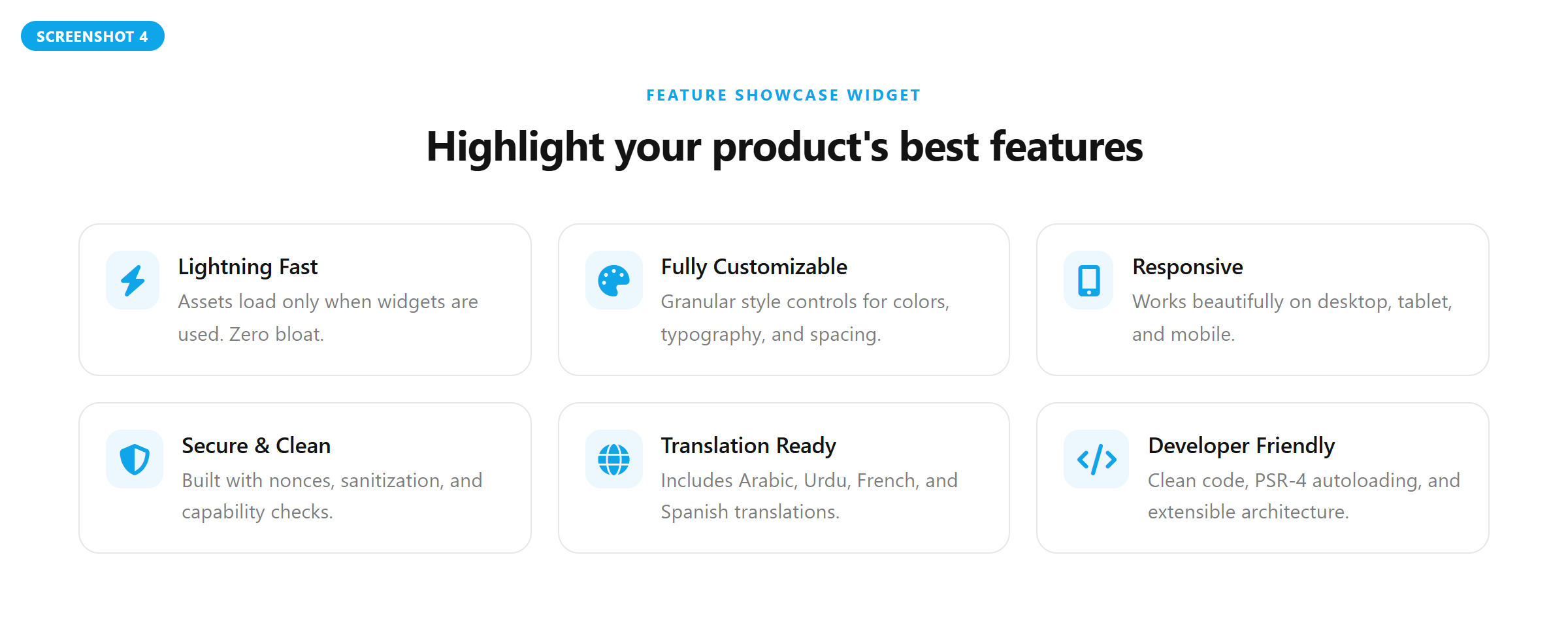 Stats Grid widget example.