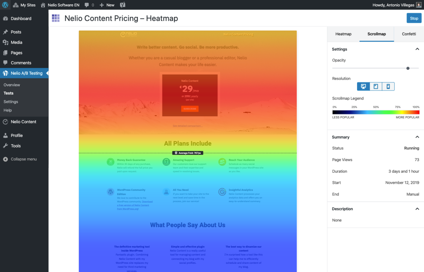 Not only does the plugin include heatmaps, but it also features scrollmaps and confetti maps.