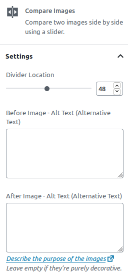 **Simple Settings.** Tweak the initial appearance of the block using simple, easy-to-use settings.