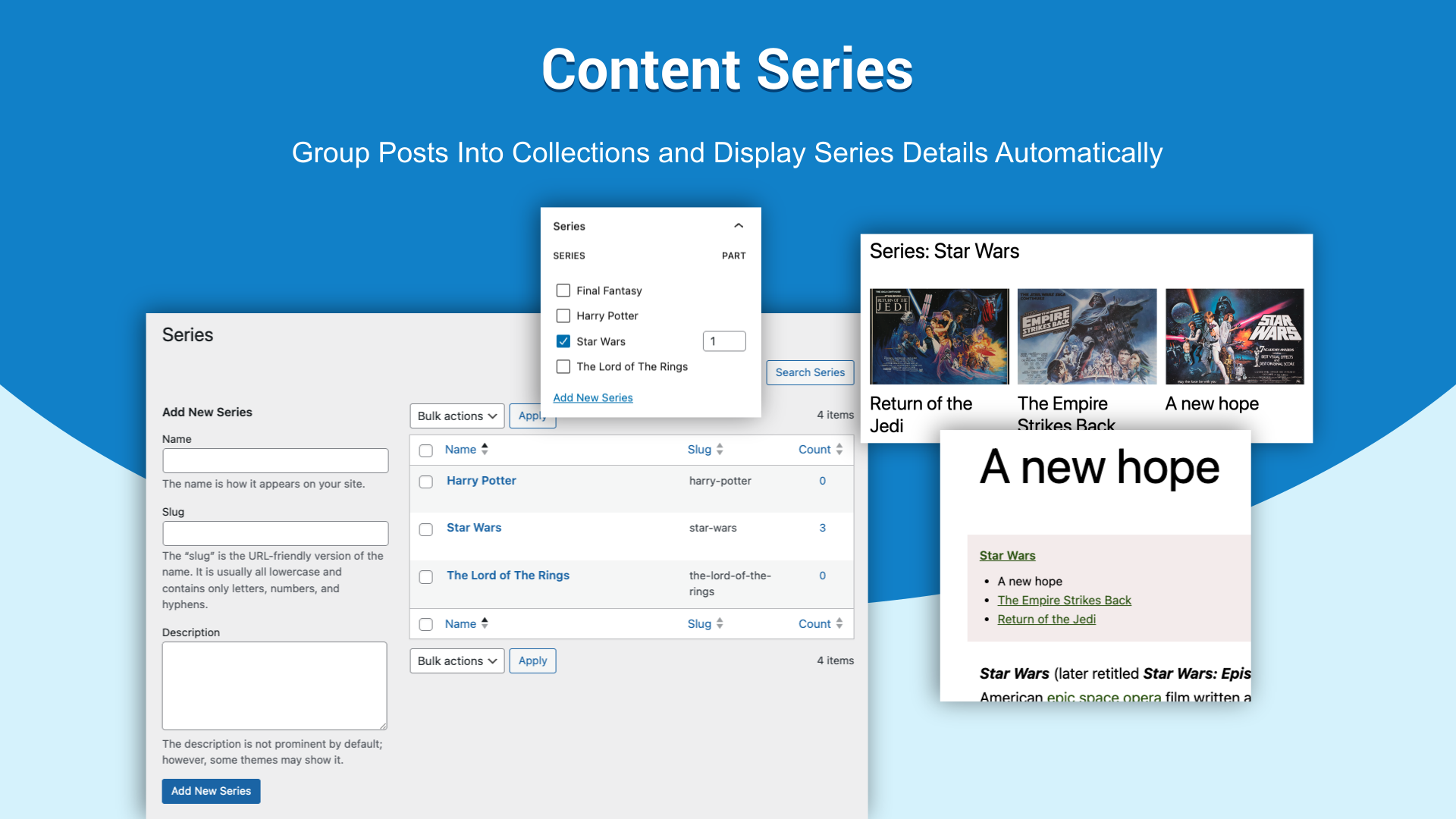 **Timeline of Scheduled Social Messages.** Viewing the scheduled social messages you have for any post and adding new ones is extremely easy with this timeline.