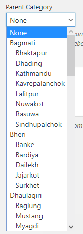 List of zones and districts underneath.