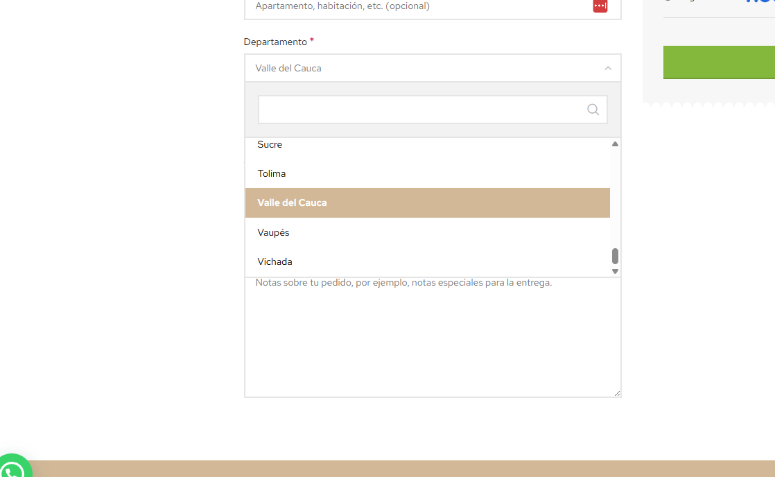 Department selection updates city list automatically