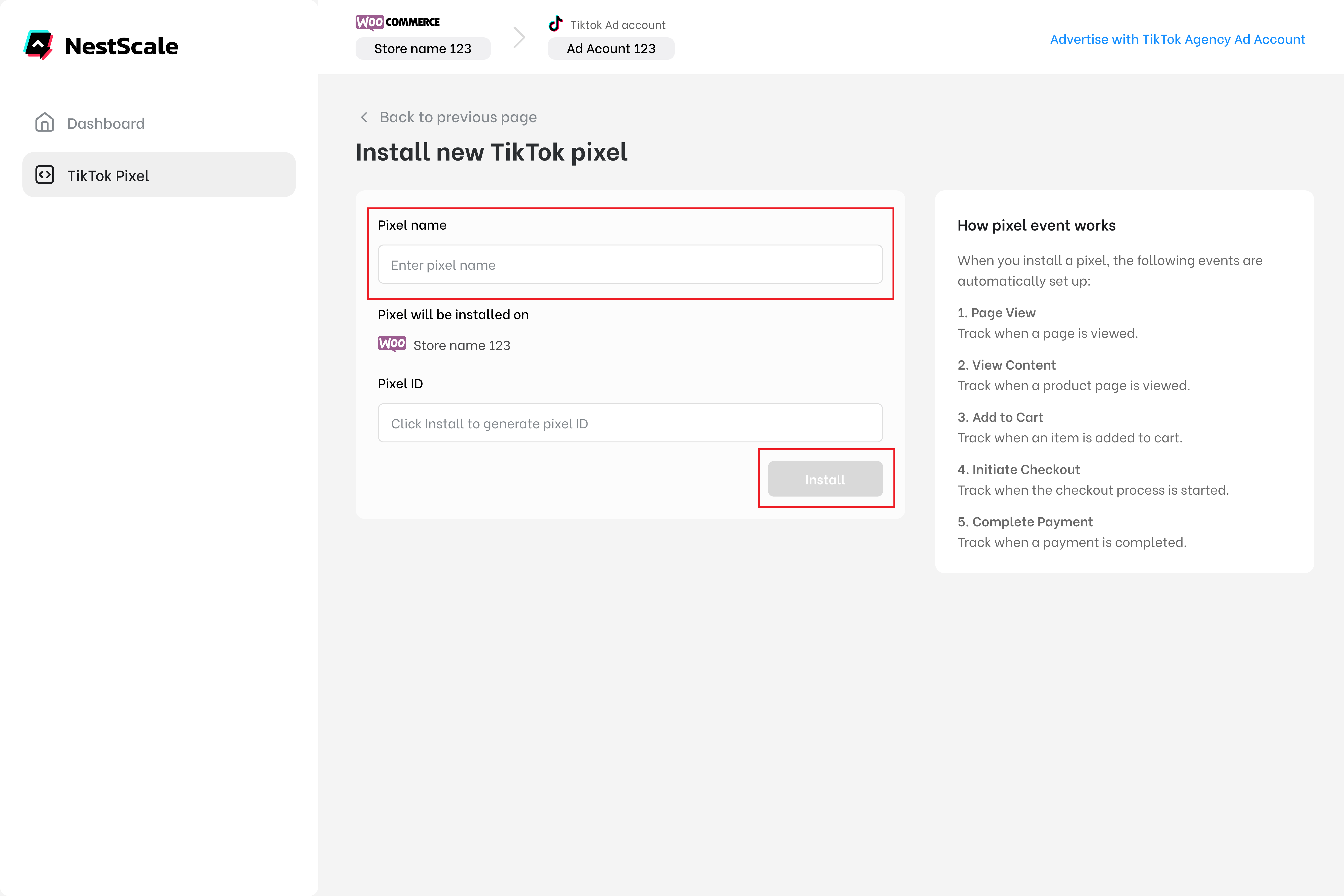 Install new TikTok pixels