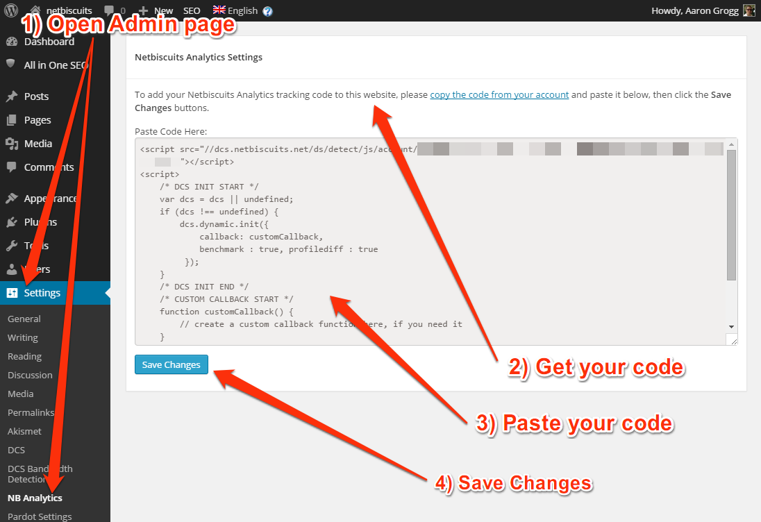 Steps to get your Analytics code added to your site