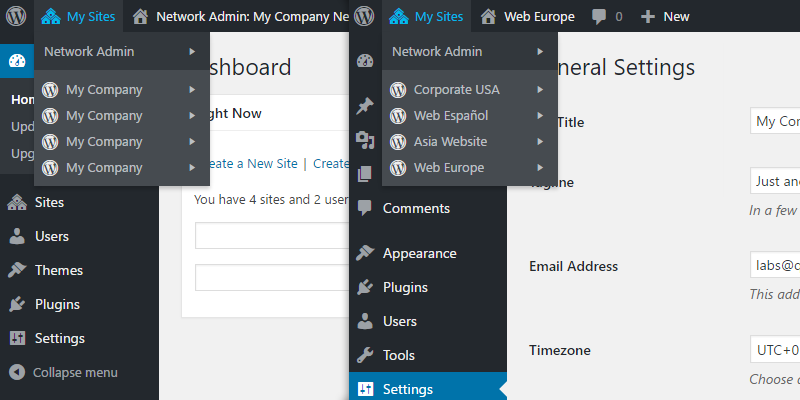 Admin Menu Comparison
