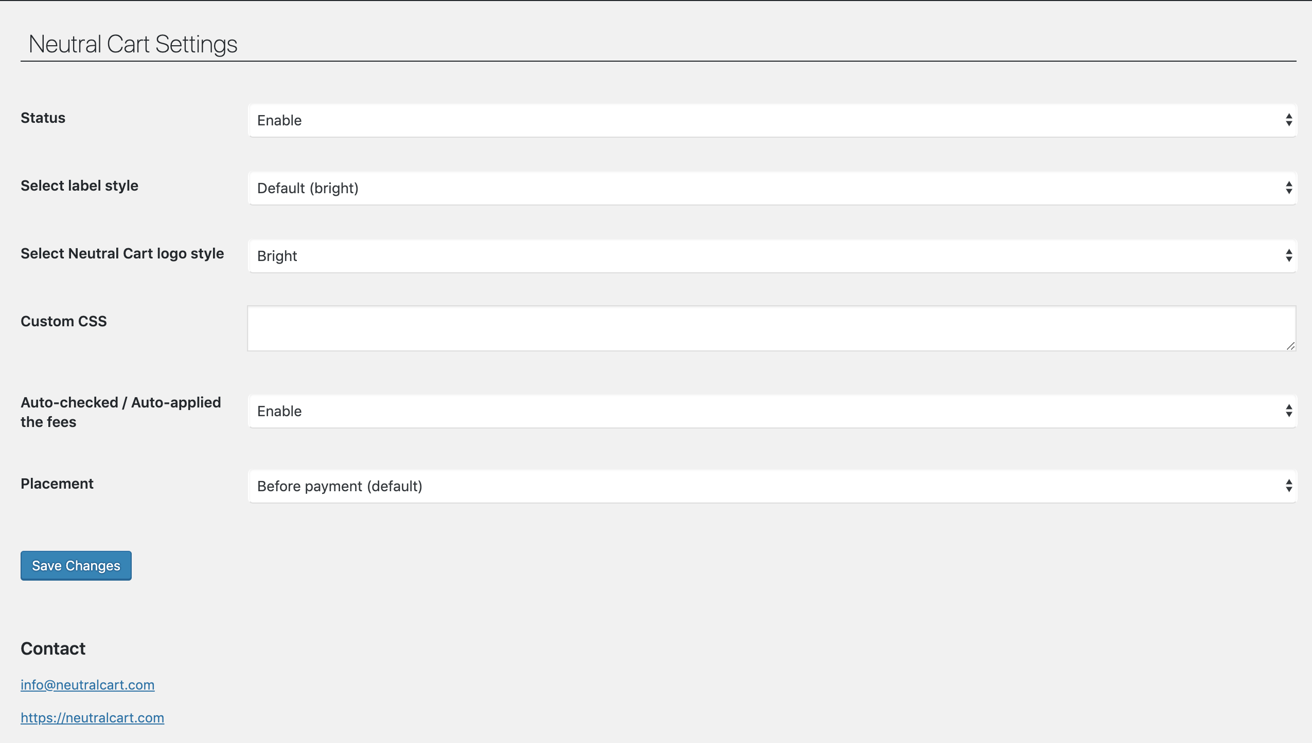 A multitude of options and configurations available in the admin section