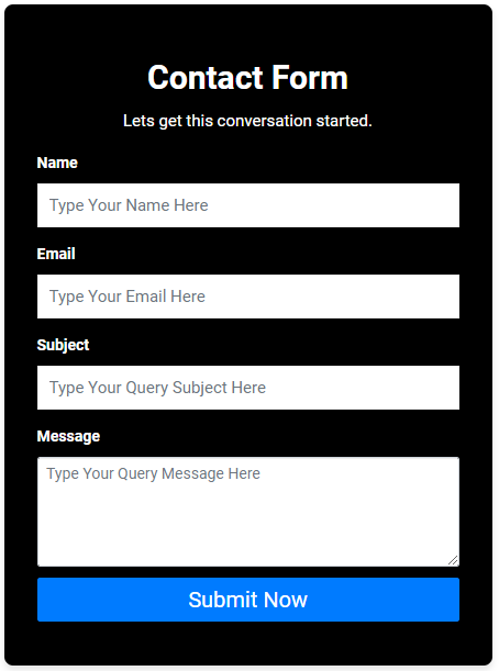 Contact form Example