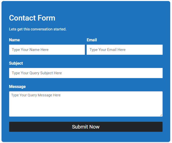 Contact form Example