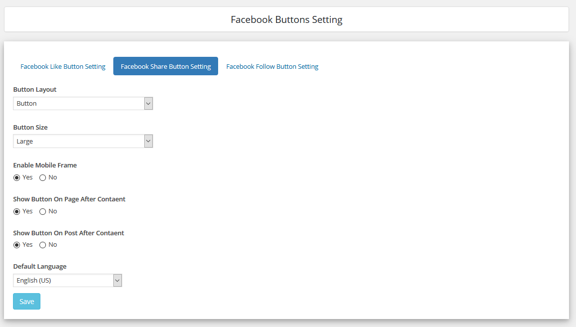 Setting For Follow Button