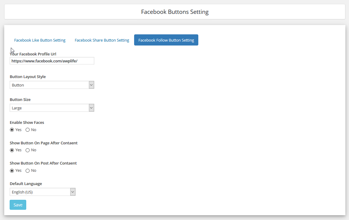 Facebook Like Button In Widget Area