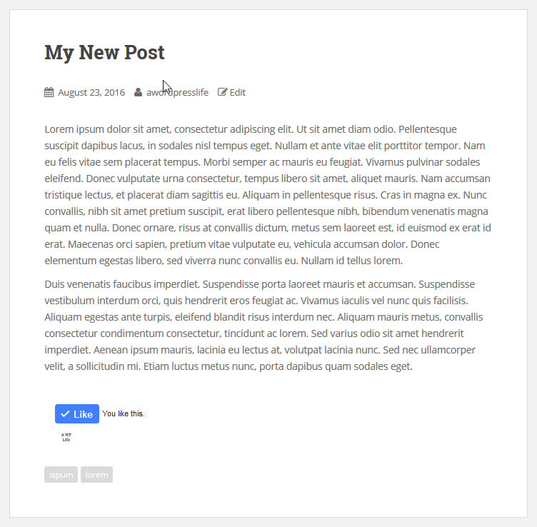 Facebook Share Button After Post Content