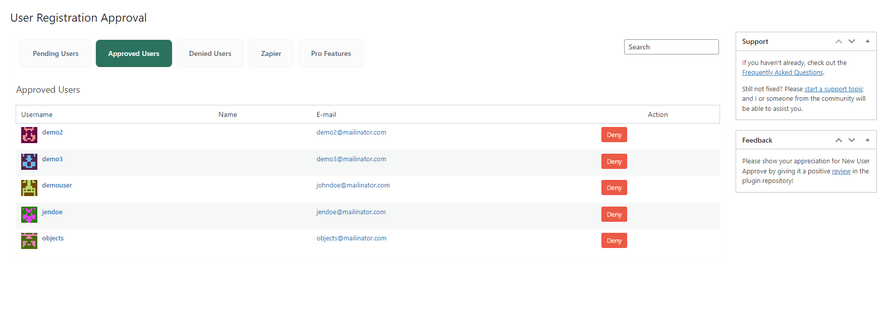 User Registration Approval - Approved Users.