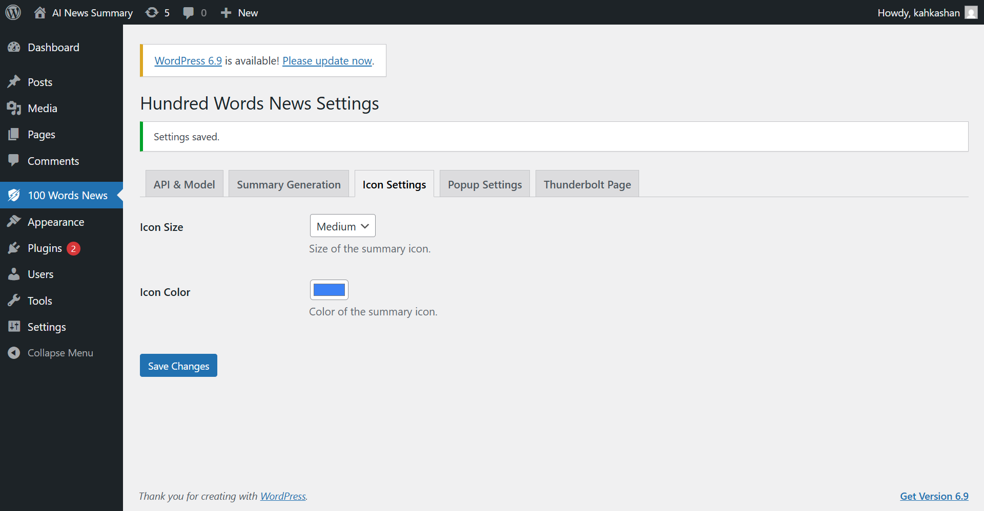 Settings - Icon customization