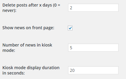 The second portion of the settings page, showing miscellaneous settings.