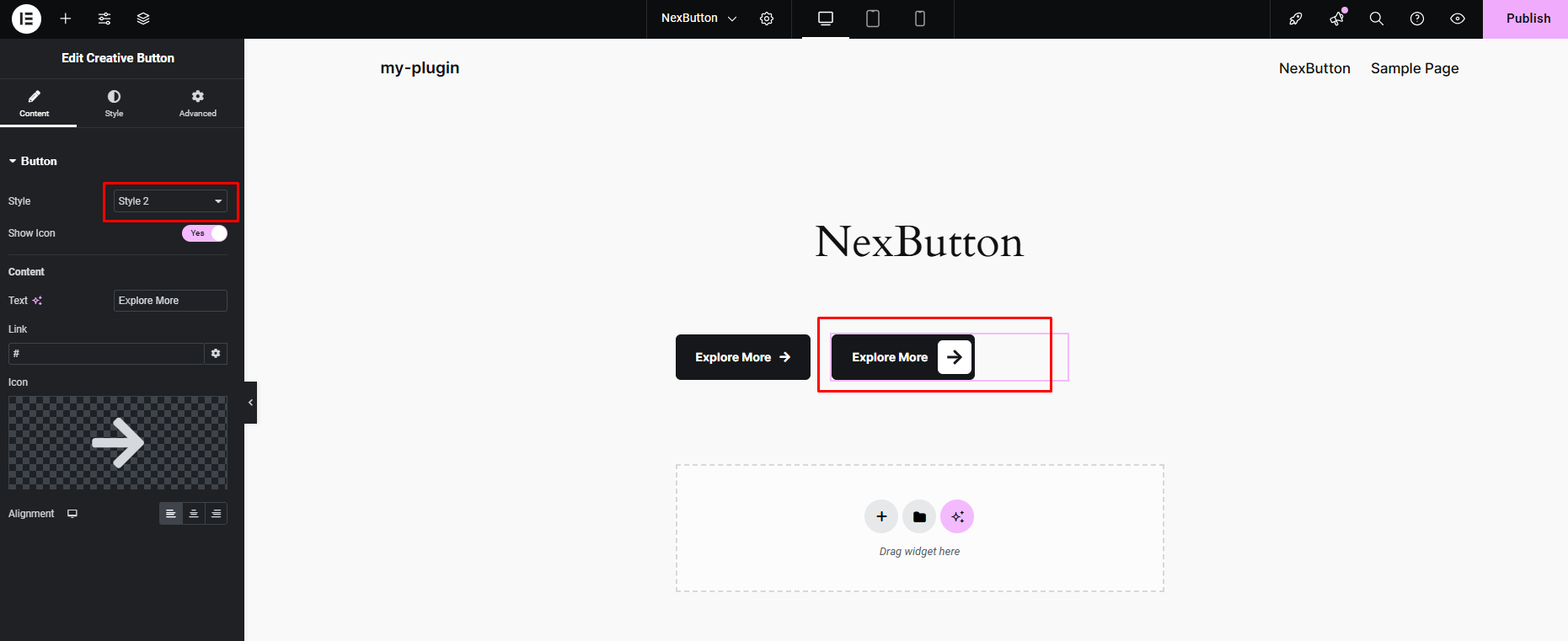 Customize the button styles, text, and icons.