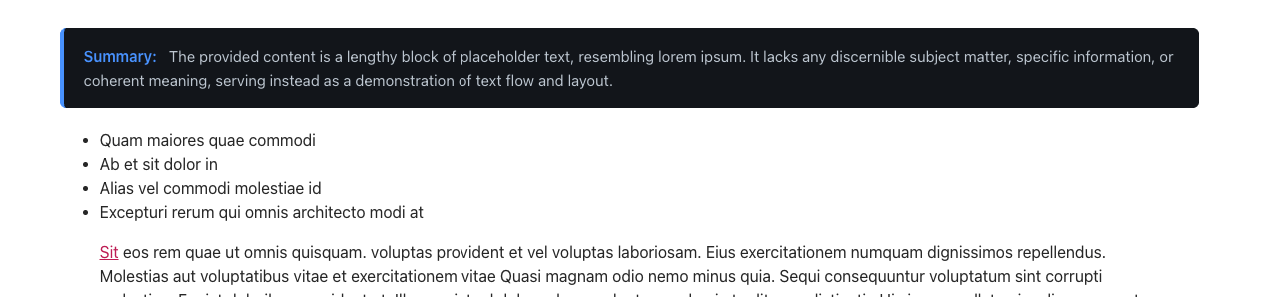 Automatic Content Summaries on Posts