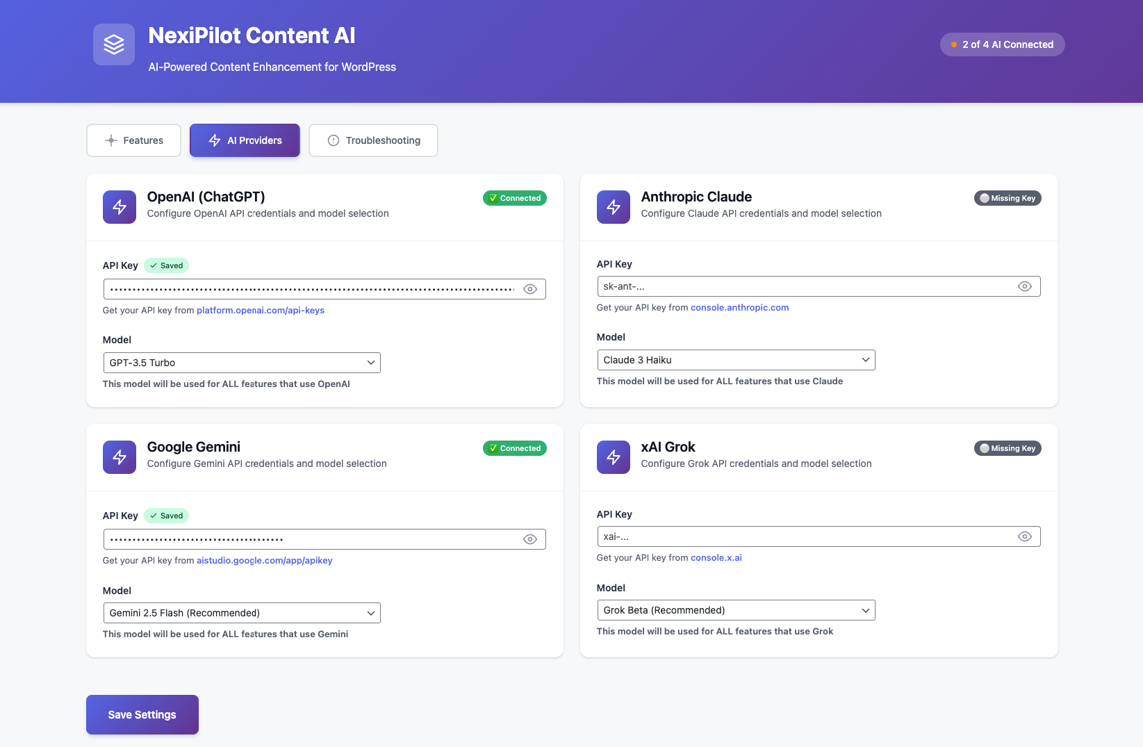 API Provider Credential Management