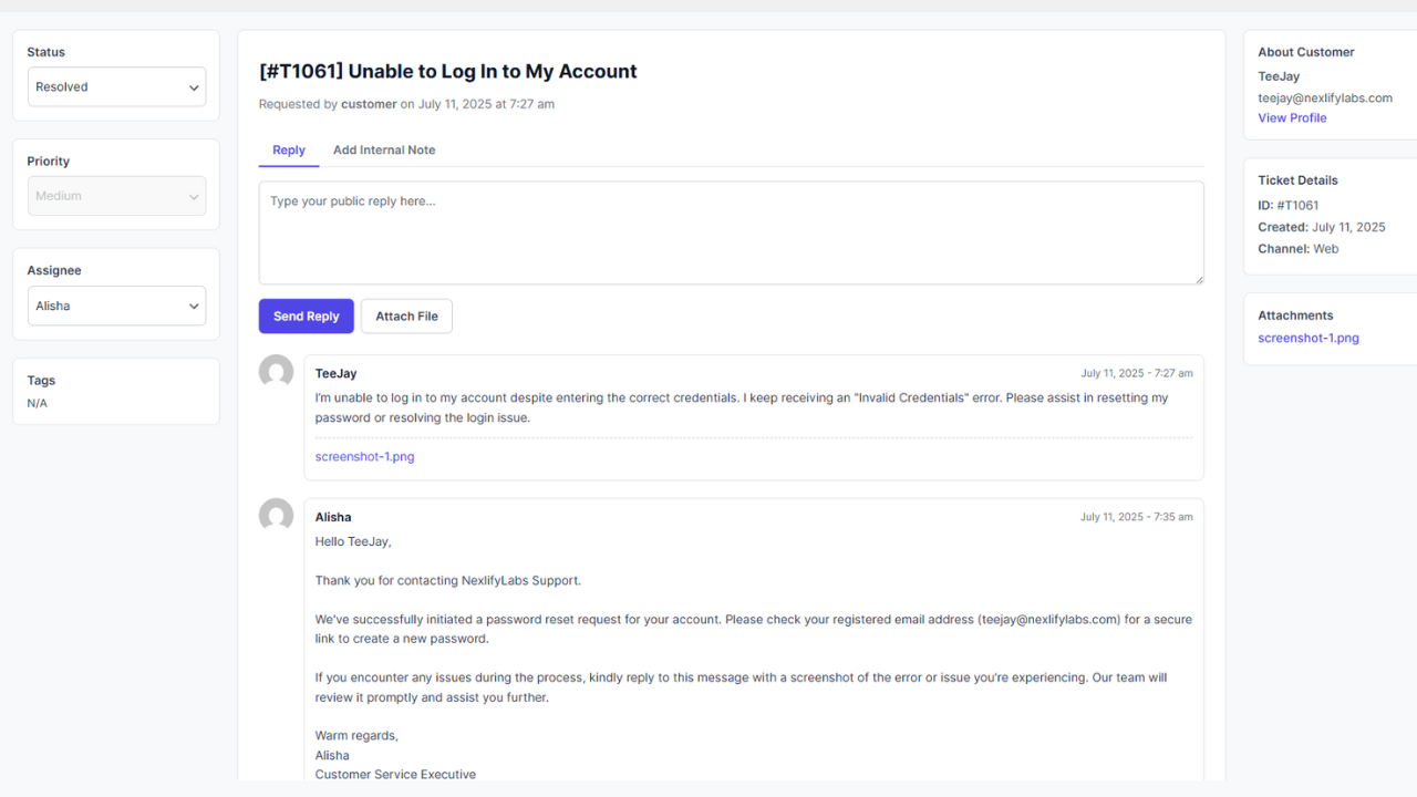 **Category Management**: Easy-to-use interface for organizing tickets with custom categories and descriptions.