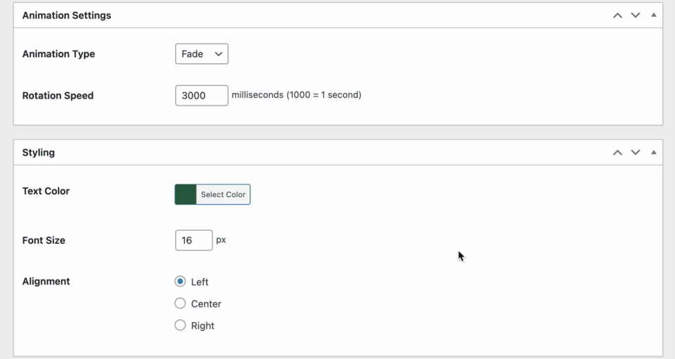 Product targeting settings