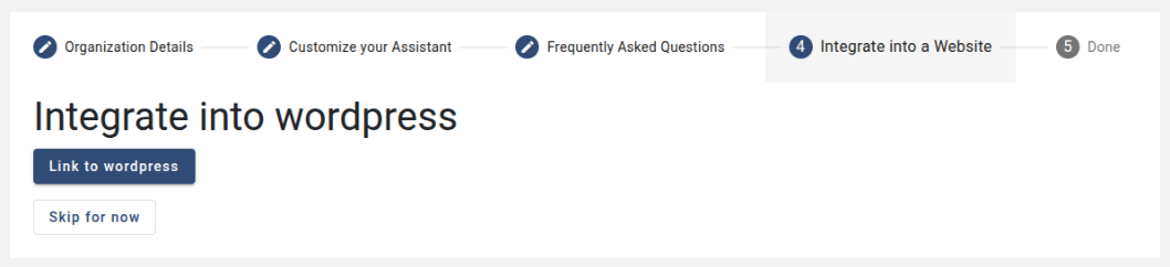 Link into WordPress.
