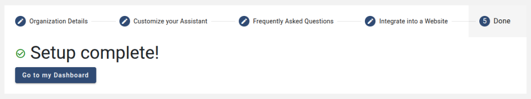 WordPress setup complete.