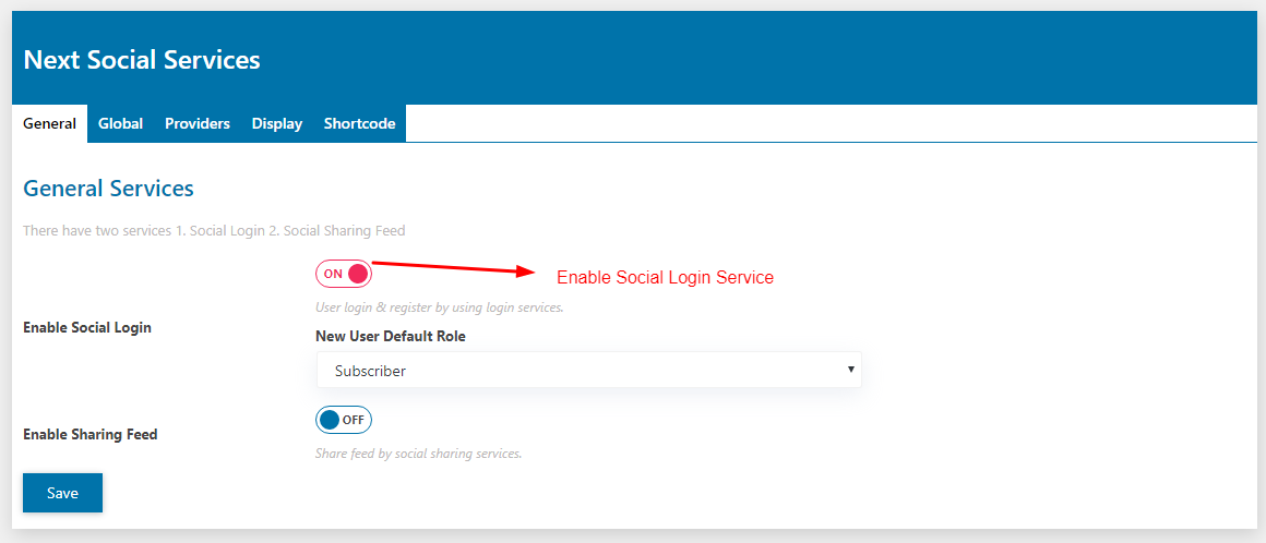 Enable Login System and set New User Role