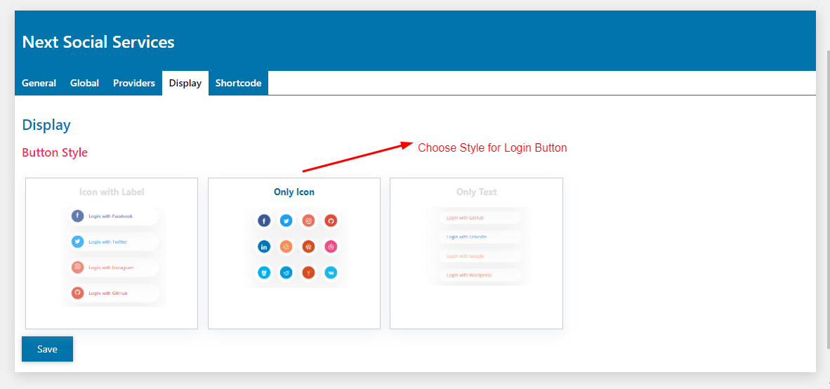 Choose Display Style for Social Button