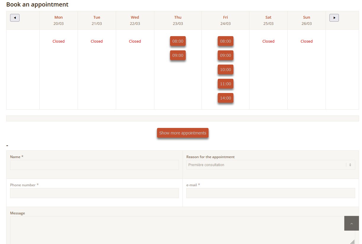 Booking appointment plugin website integration.