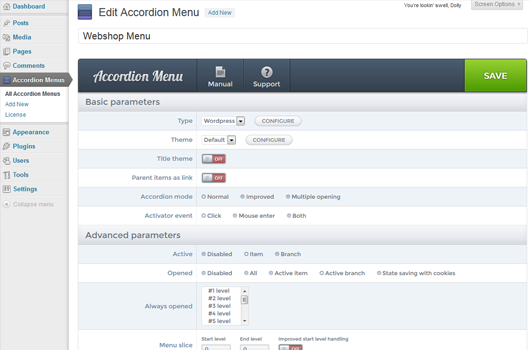 Screenshot from the backend, which will help you through the set up process with easily understable features.