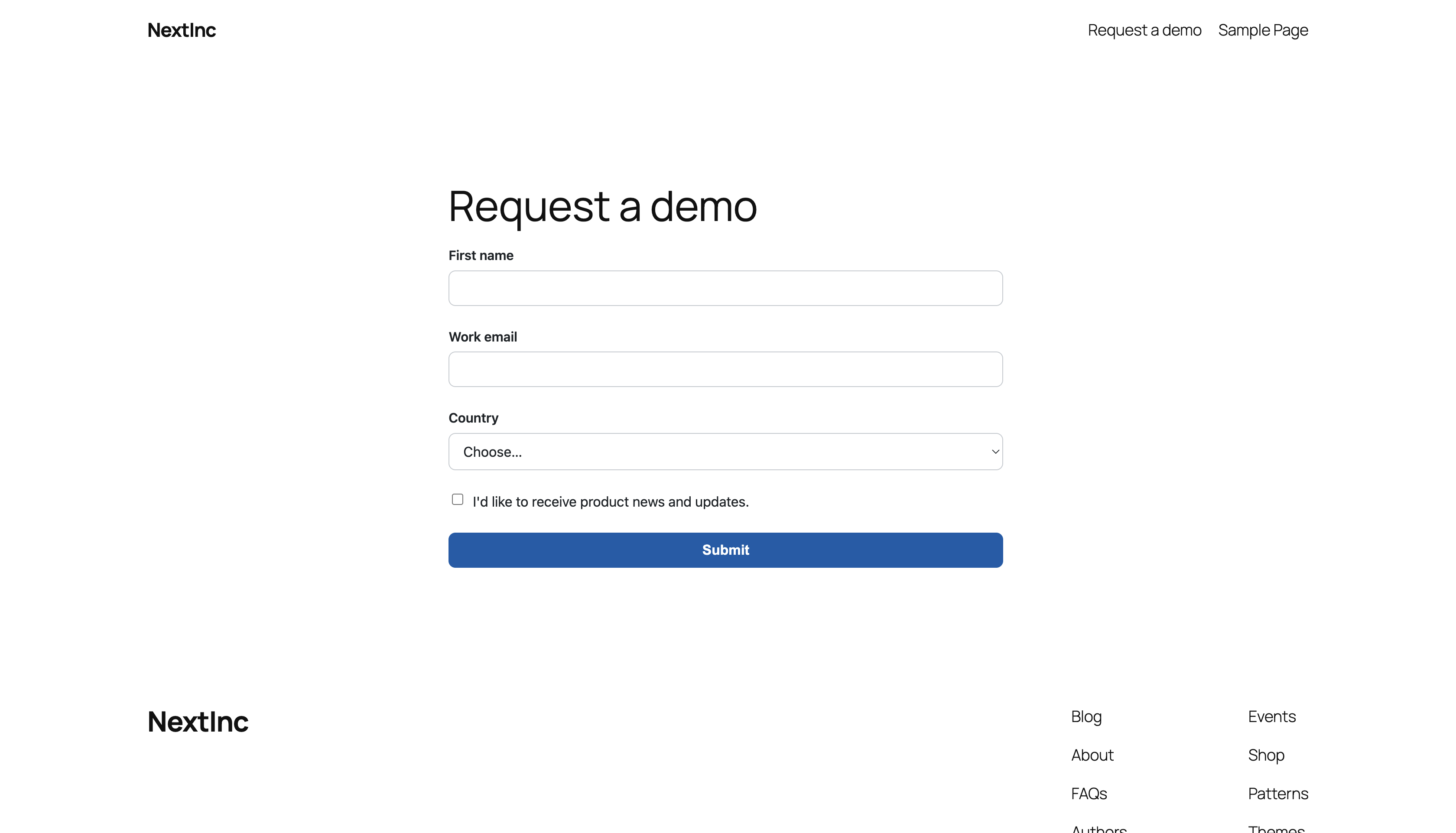 A form on the front end.