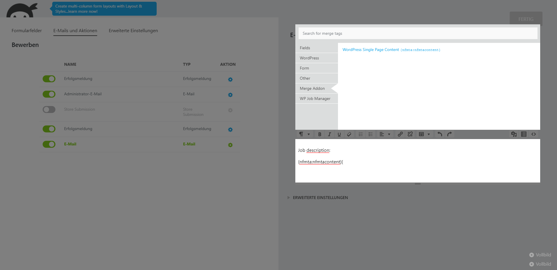 Choose the Tab "Merge Addon"