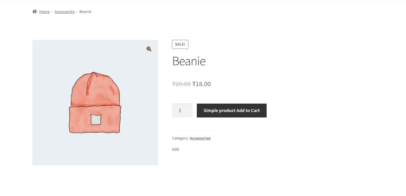 Single product page (custom label)