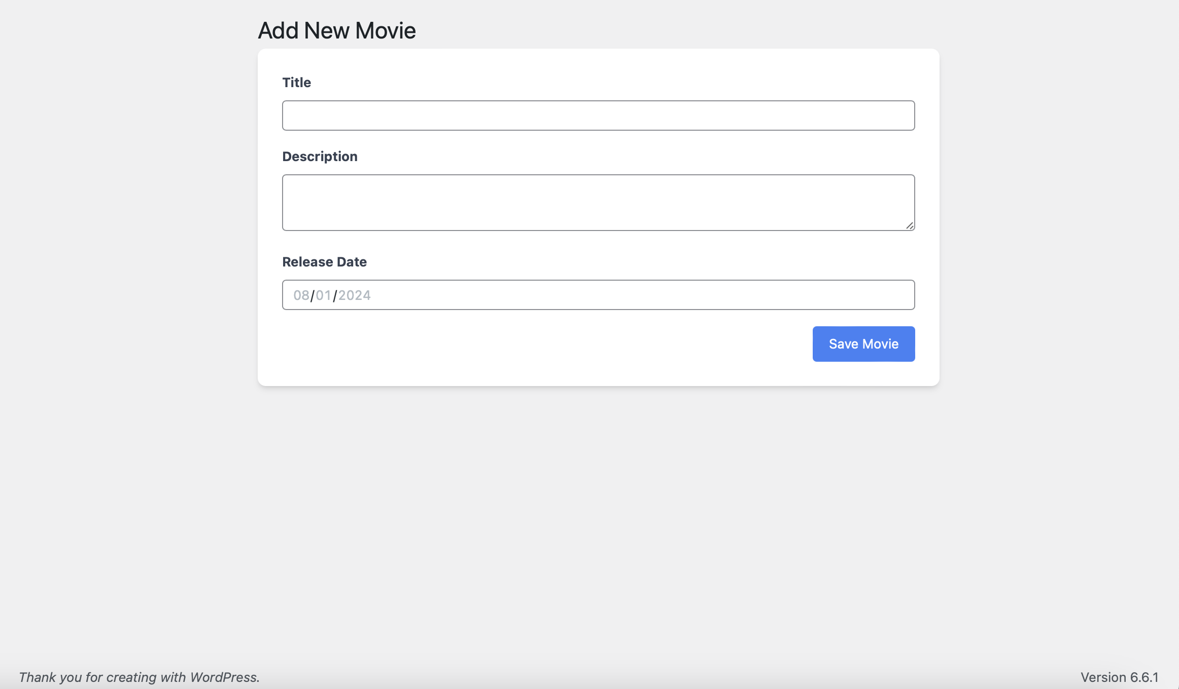 Add movie page