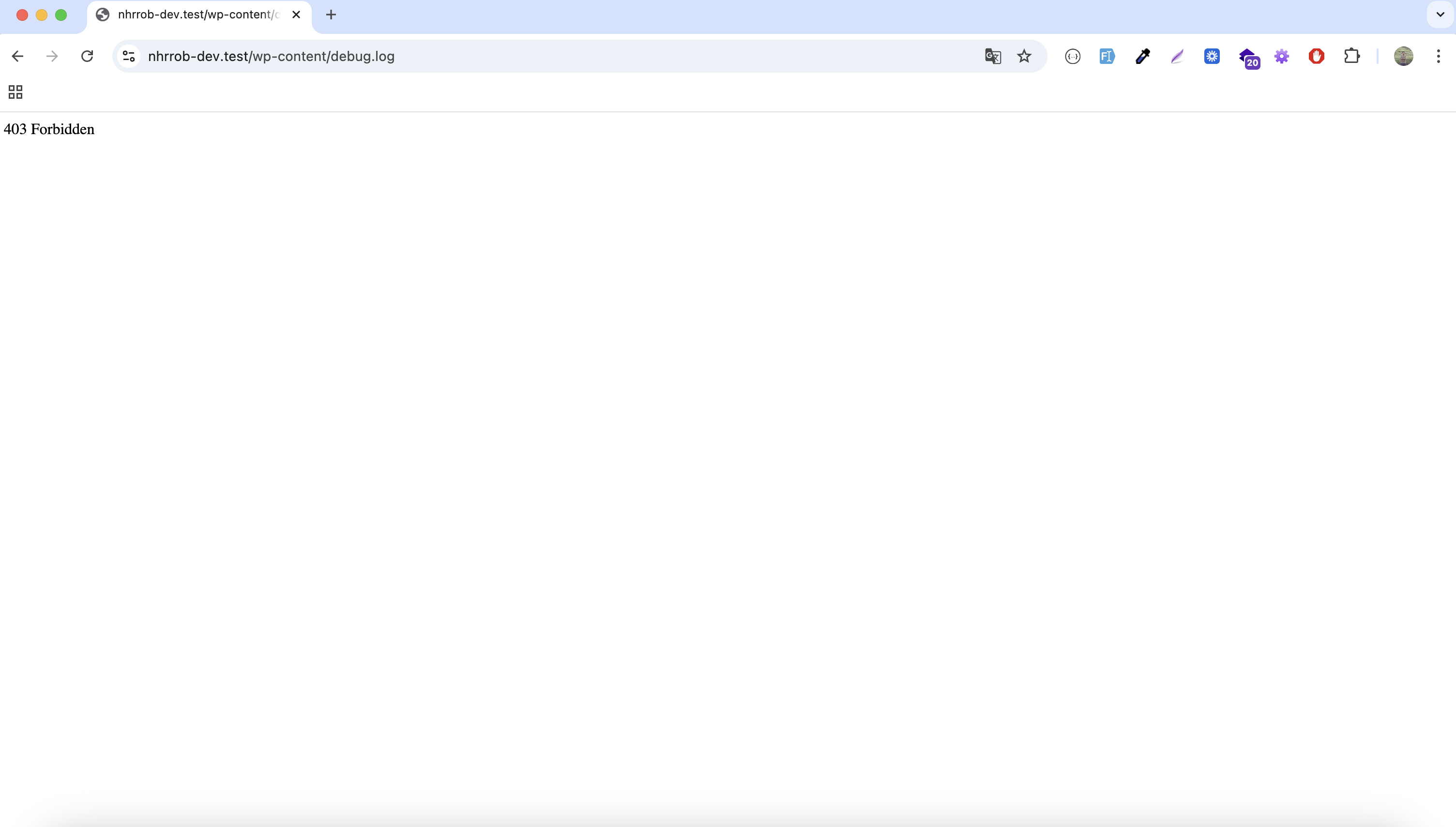 Debug log is hidden.