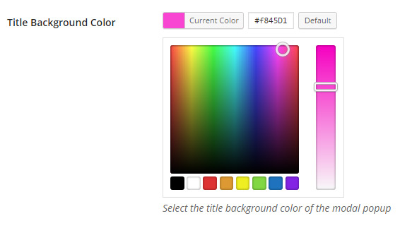 Explanation of the elements of a modal popup window