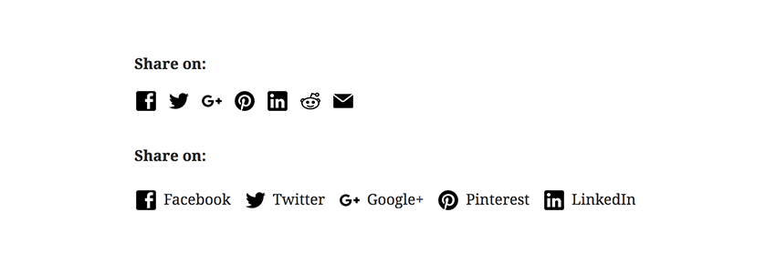 Social buttons to share the content.