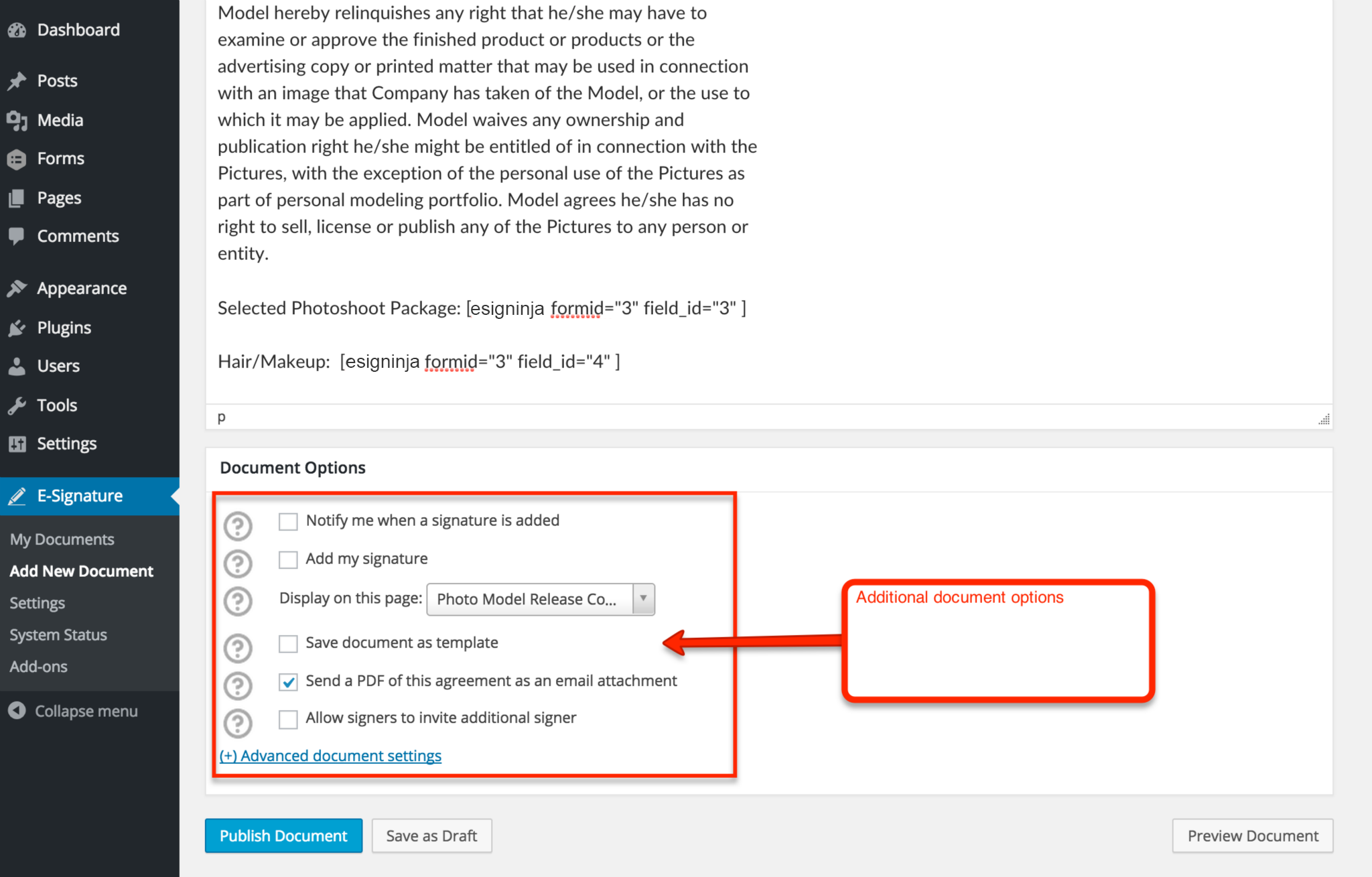 **Select a Digital Signature:**Signers can choose a typed or digital signature