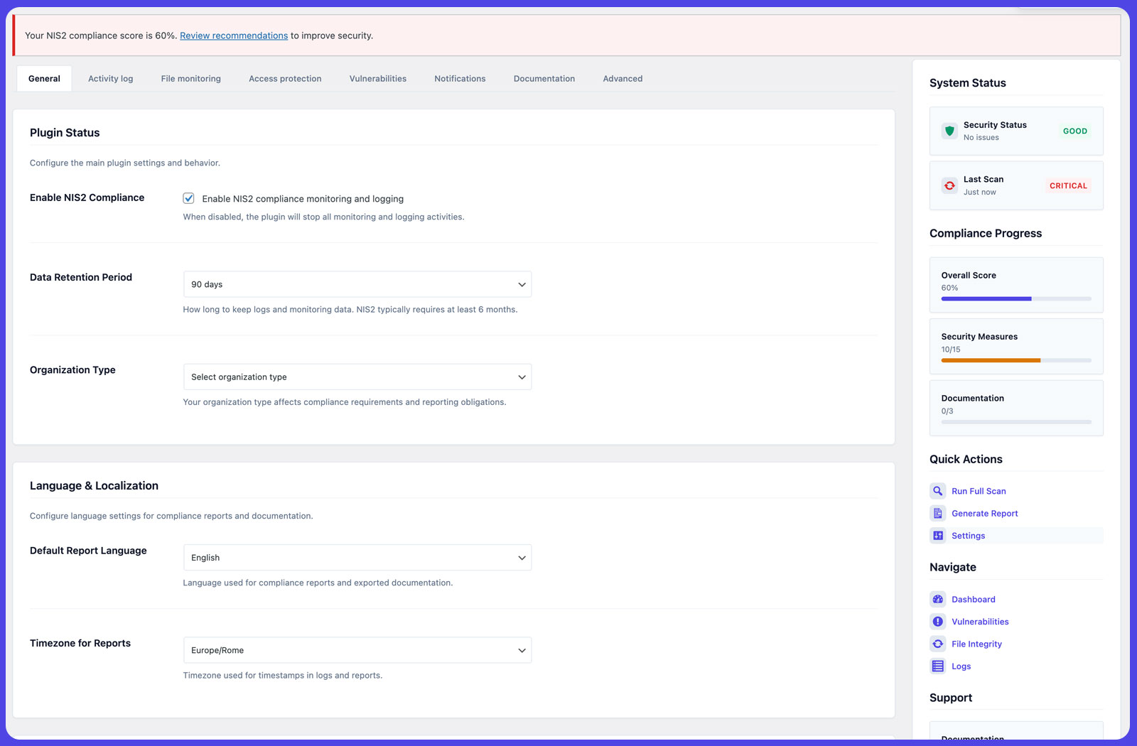 Compliance checklist